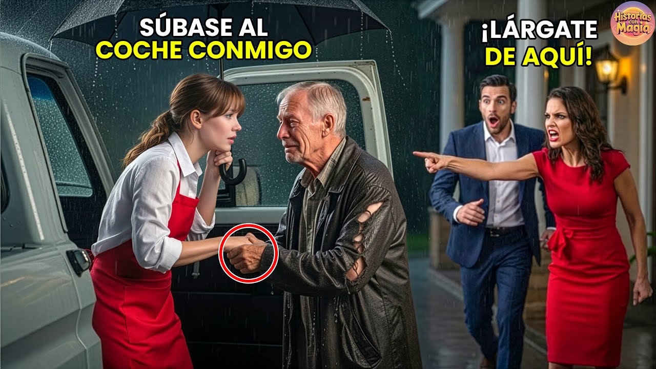 La Mesera Ayudó A Un Anciano Expulsado Bajo La Lluvia; 48 Horas Después, Un Millonario La Llamó