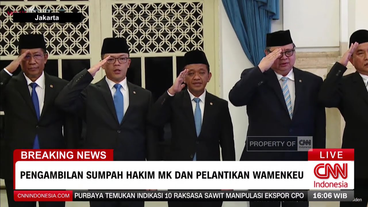 BREAKING NEWS Pengambilan Sumpah Hakim MK Adies Kadir dan Pelantikan Wamenkeu