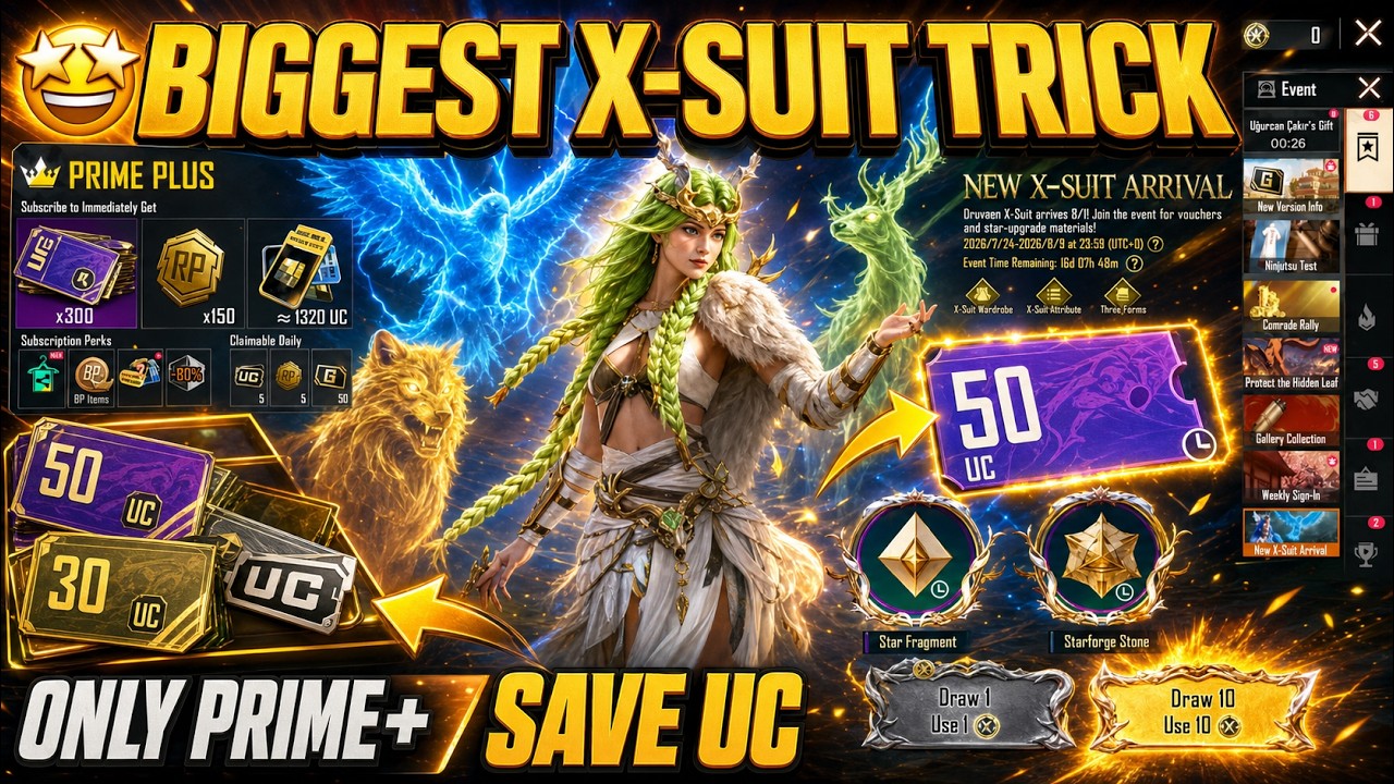 BIGGEST X SUIT TRICK 🤩 How to Get X Suit in BGMI | New Druvaen X Suit | Prime Plus Trick