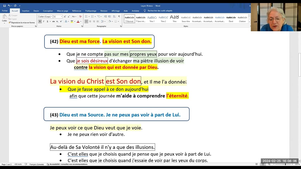 989- Révision I.   Leçon 59.  (41) Dieu vient avec moi partout où je vais...
