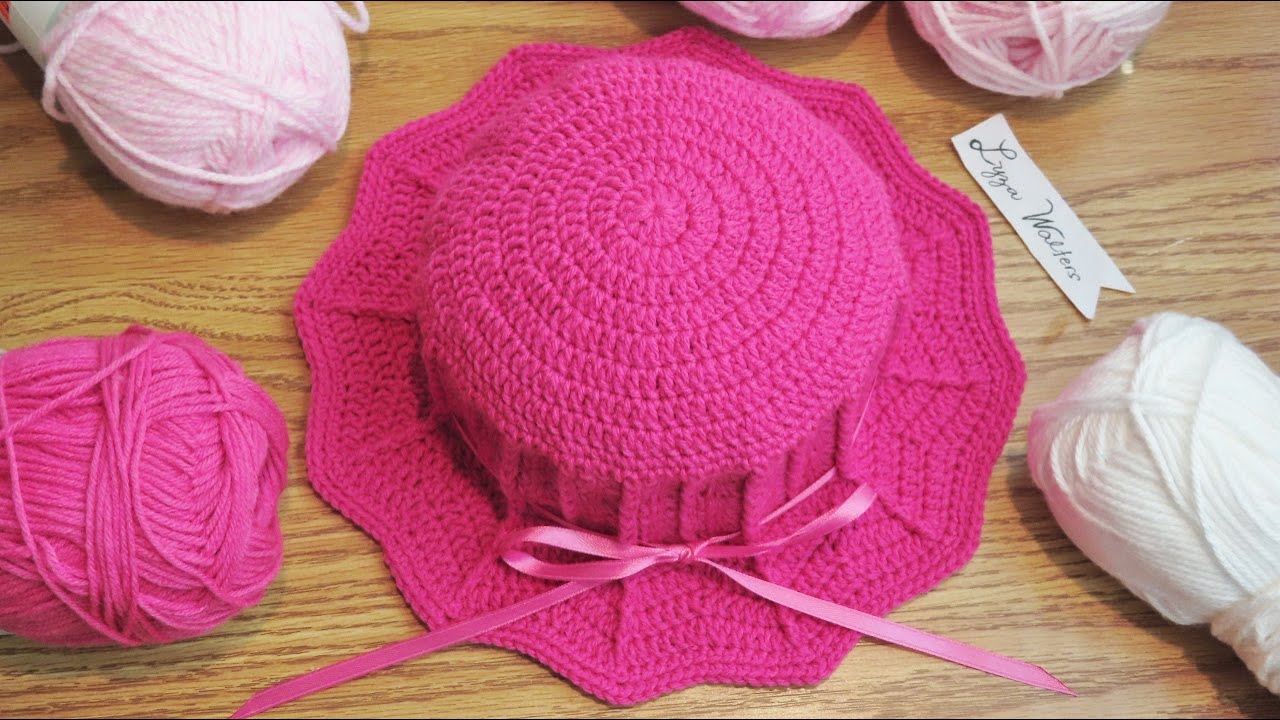 Part 2 Crochet Rippled Brim Sun Hat for 1 year old