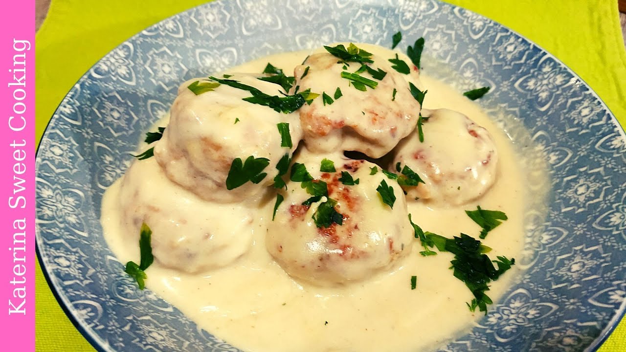 Κεφτεδάκια Κοτόπουλο με Άσπρη  Σάλτσα / Katerina Sweet Cooking #syntages #food #chicken