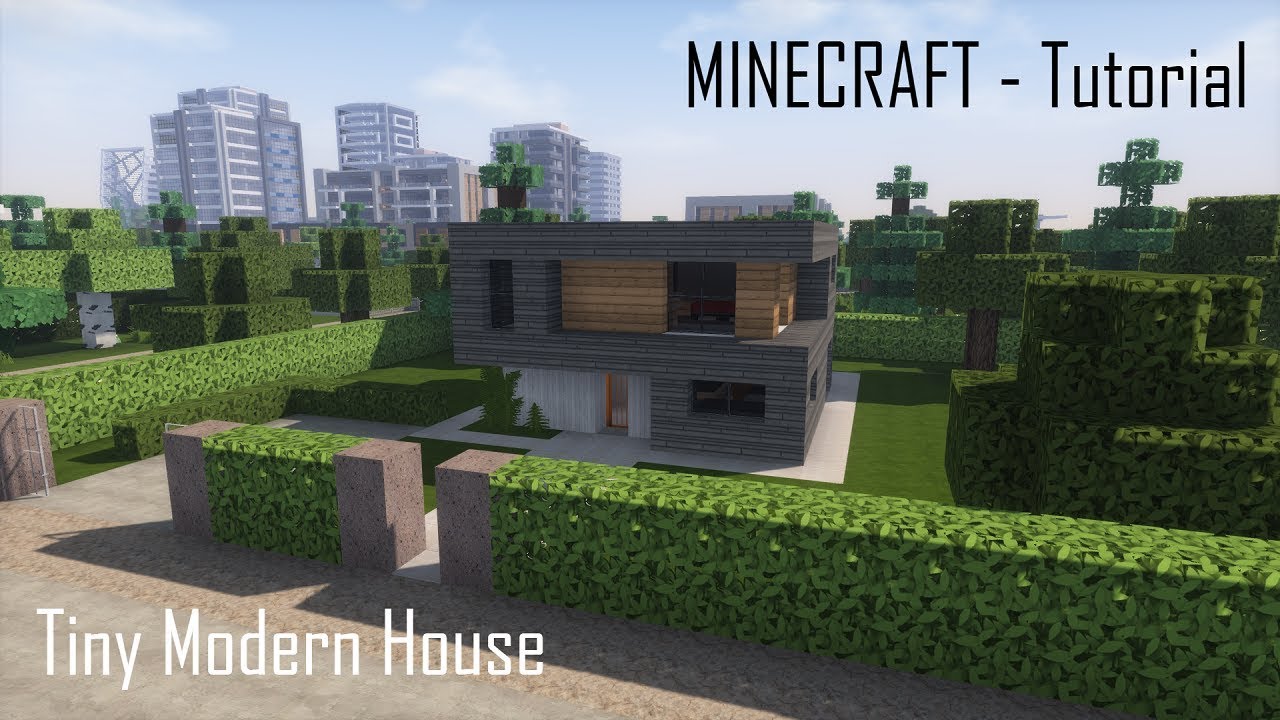 Minecraft Tiny Modern House - Tutorial (Exterior)