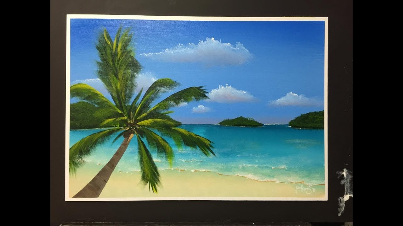 #153. How to paint an Hawaiian beach palm