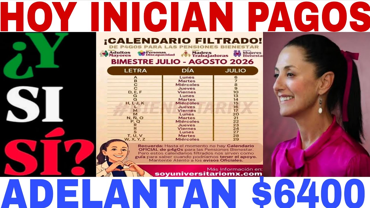Y SI SI?🔴HOY PAGOS💥$6400🛑 ADULTOS MAYORES 👈CONTINUIDAD🆘 CALENDARIO 🎁 SORPRESA SHEINBAUN 🔴