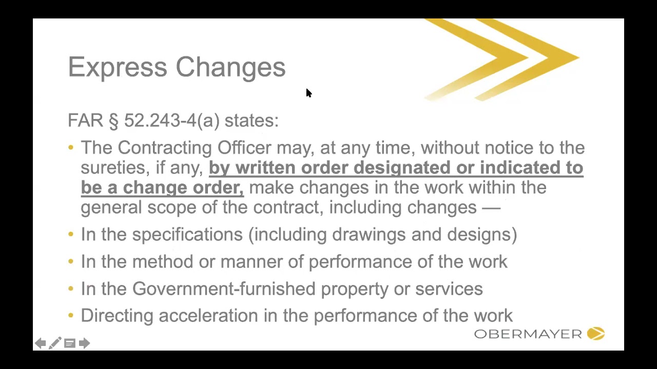 The FAR Changes Clause: What it Is, When it Applies, and Why It Matters