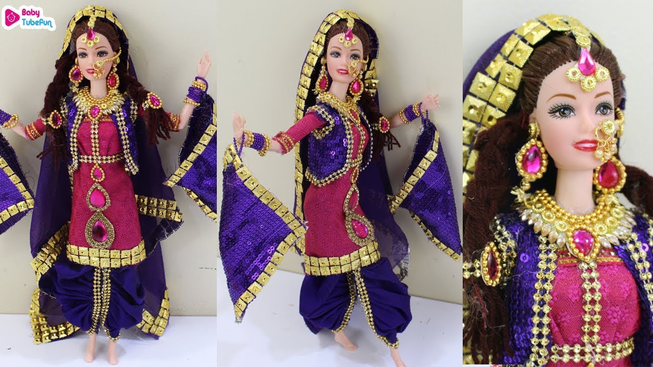 Barbie Salwar Suit Designs - Anarkali & Sharara Suit! Designer Barbie Dress, Gudiya Decoration