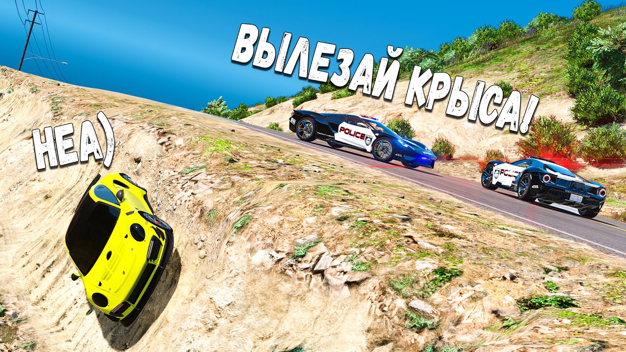 ЗАСКАМИЛ КОПОВ И СПРЯТАЛСЯ В КУСТАХ! ПОЛИЦЕЙСКИЕ ПОГОНИ В ГТА 5 ОНЛАЙН!