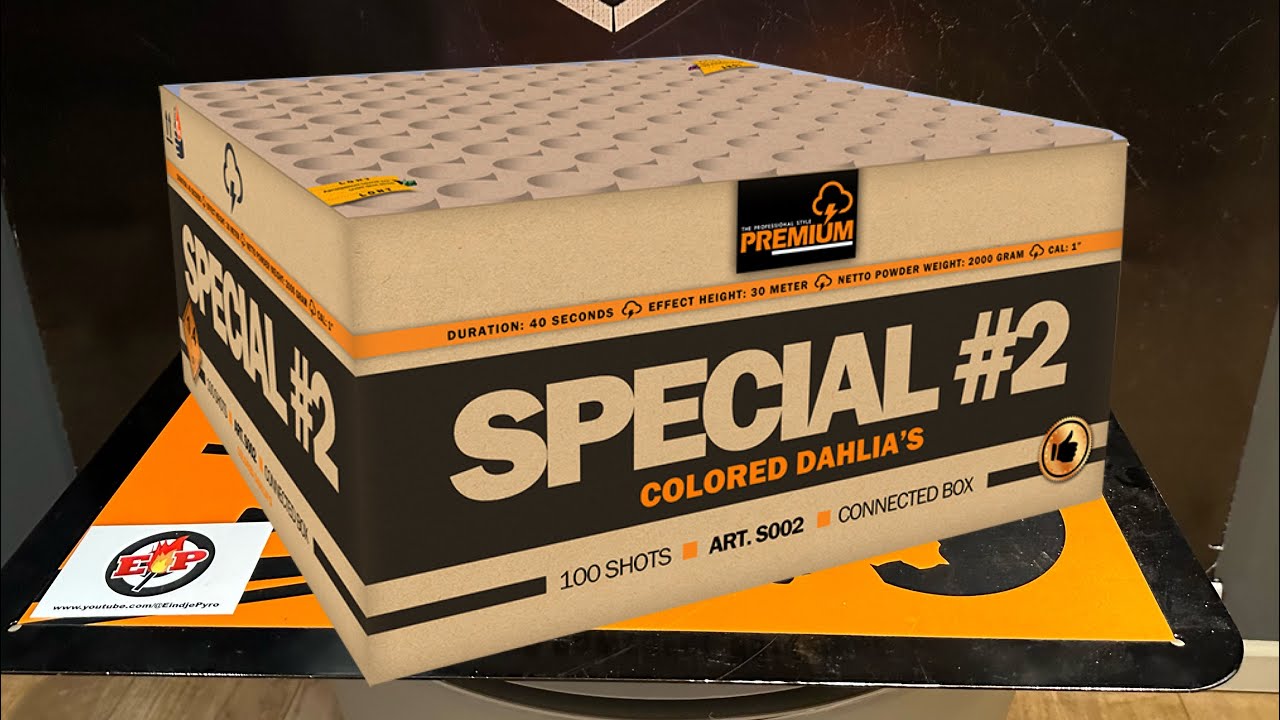 Special#2 Colored Dahlia's : Katan Vuurwerk : 100 Shots : 1280 Gram : 25mm