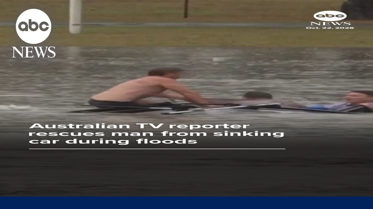 TV reporter pulls man from stranded truck seconds before it sinks