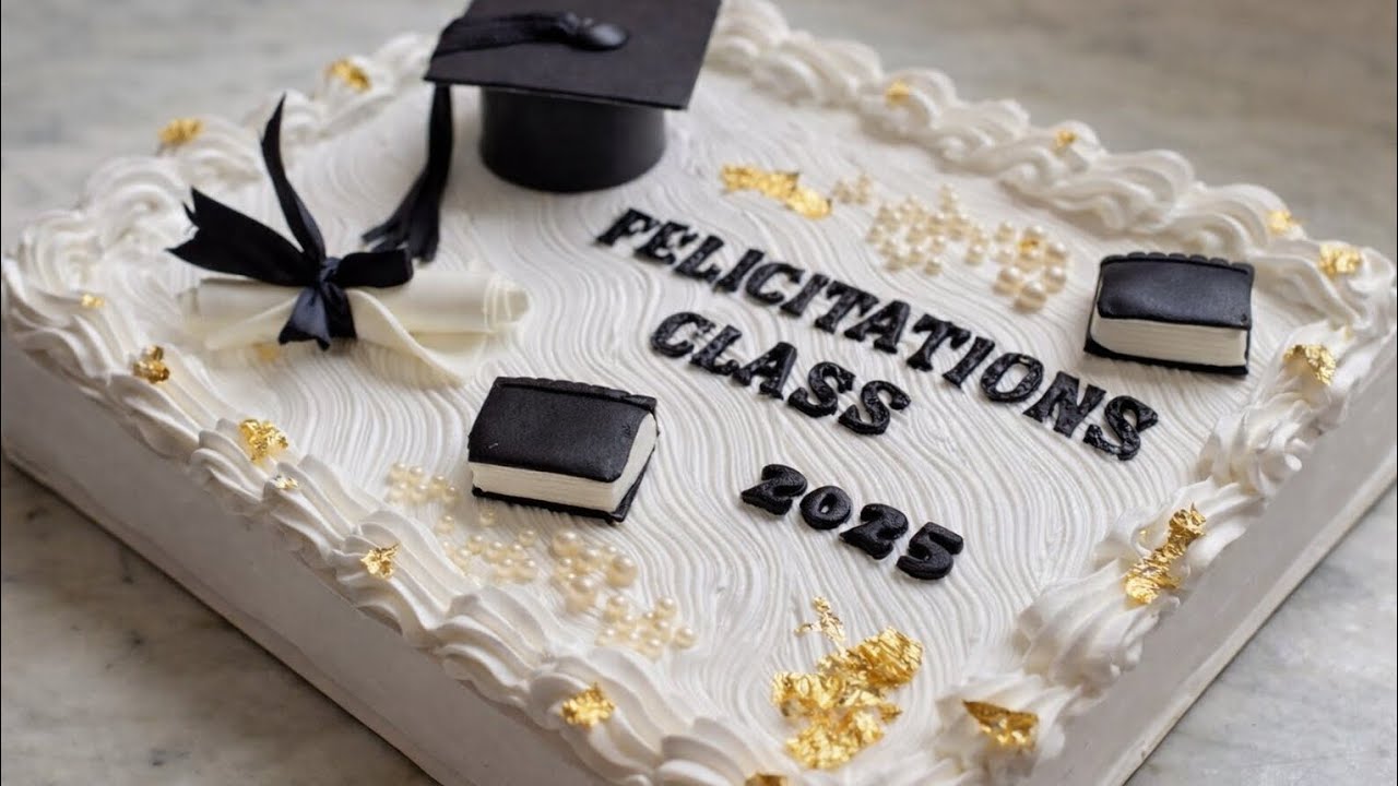 🎓 Graduation Special Cake Design 2026 | Elegant White & Gold Cake 🎂✨