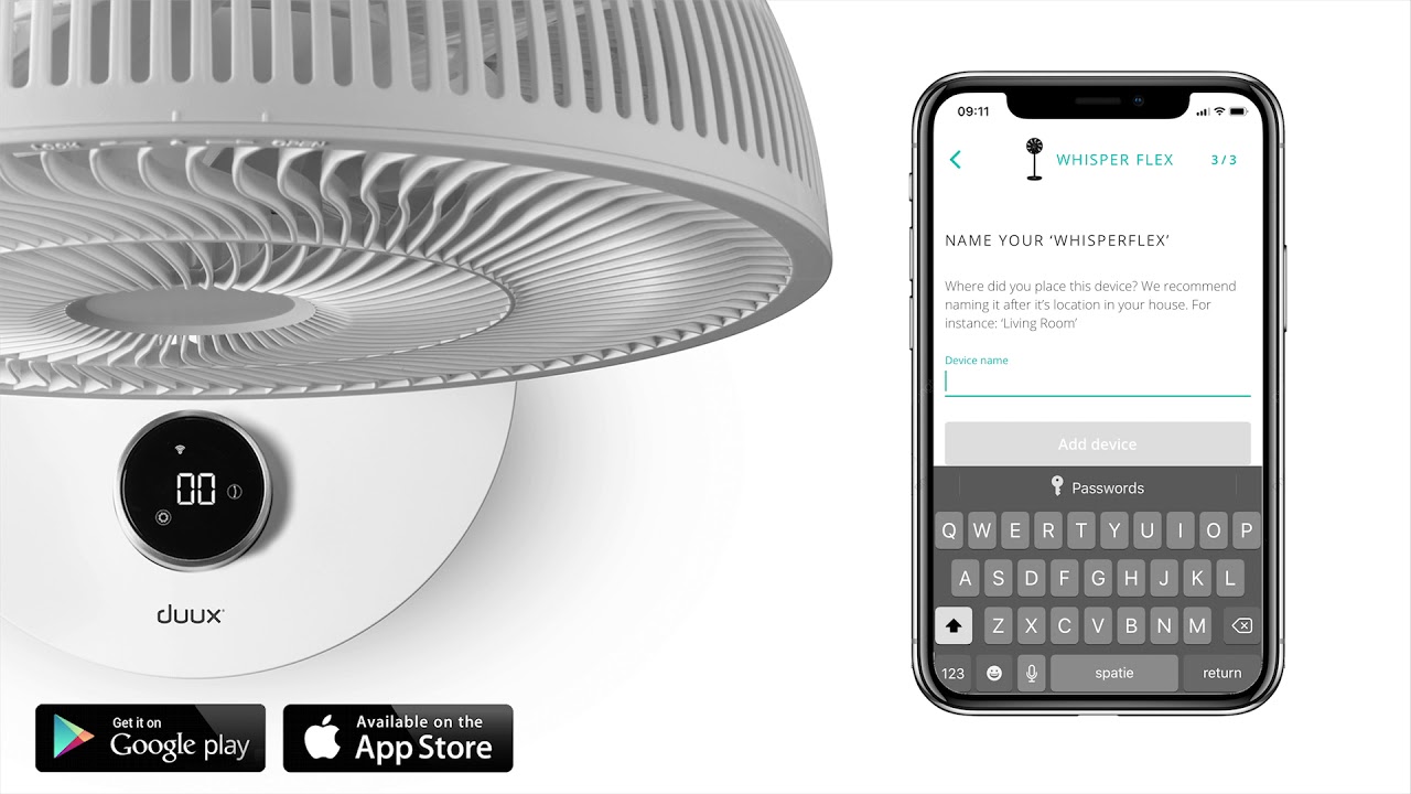 Duux Whisper Flex Smart App Pairing Instructions