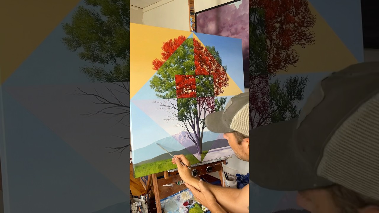 A new timeline tree painting in acrylic #landscape #abstract #surreal #foliage #painting