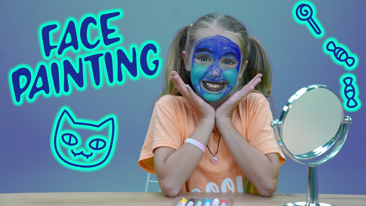 Funny clown like  face painting for kids!