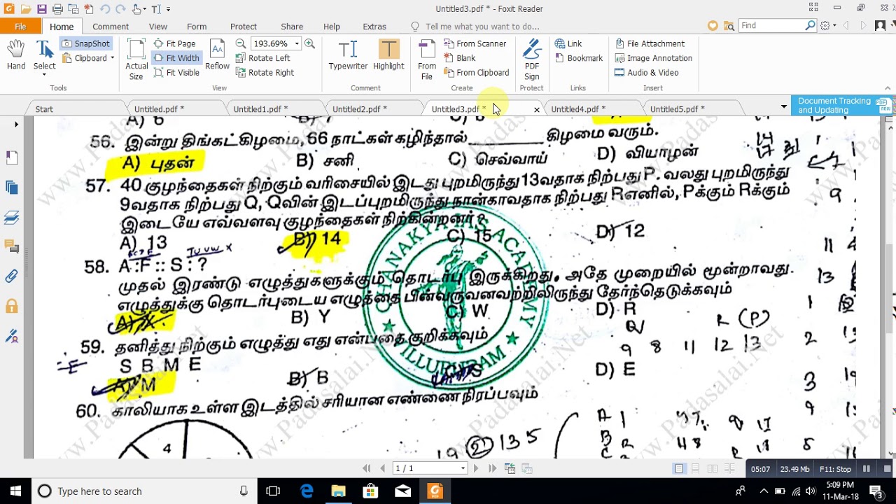 TN POLICE 2018 PRELIMINARY ANSWER KEY