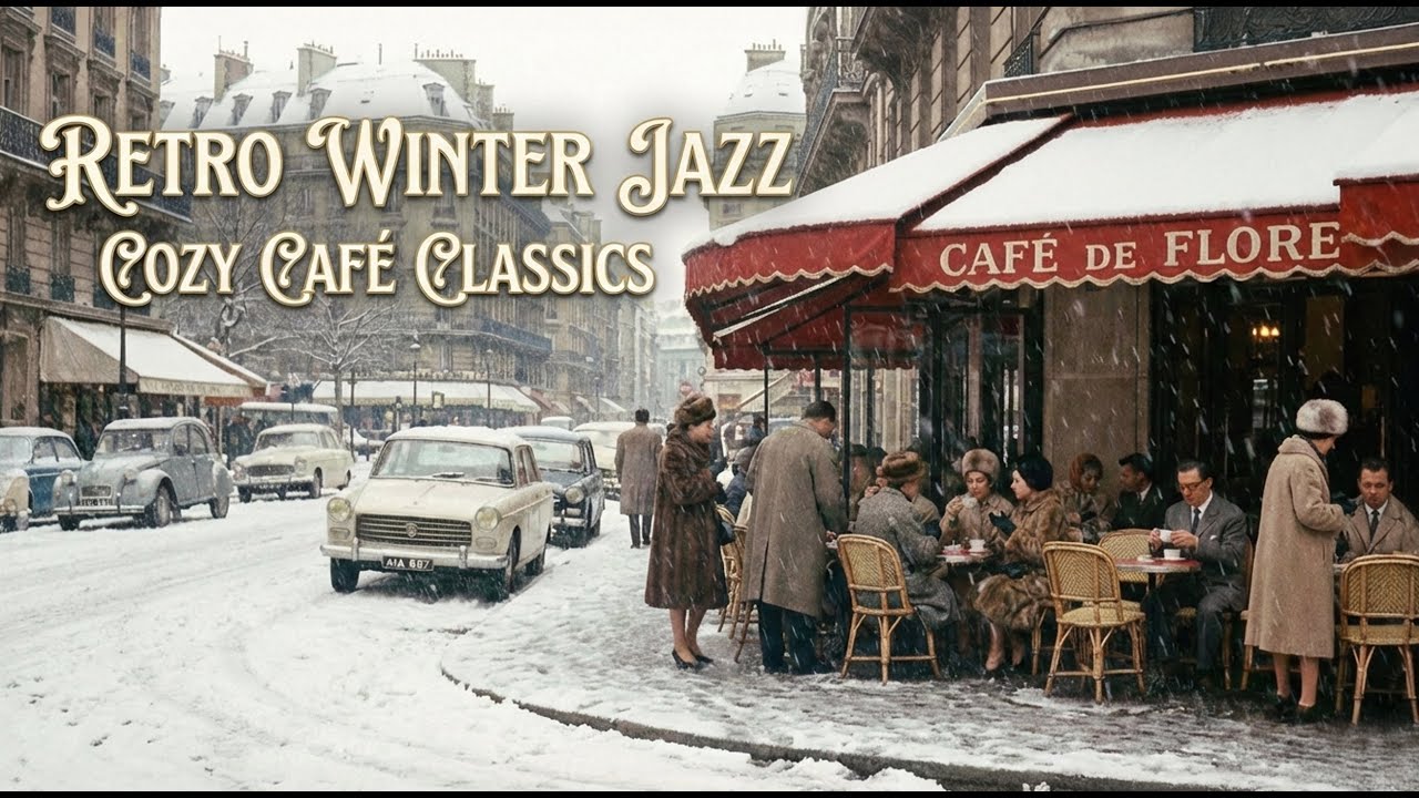 Paris Winter Jazz at Café de Flore ☕ Romantic 1950s-60s Vintage Vibes