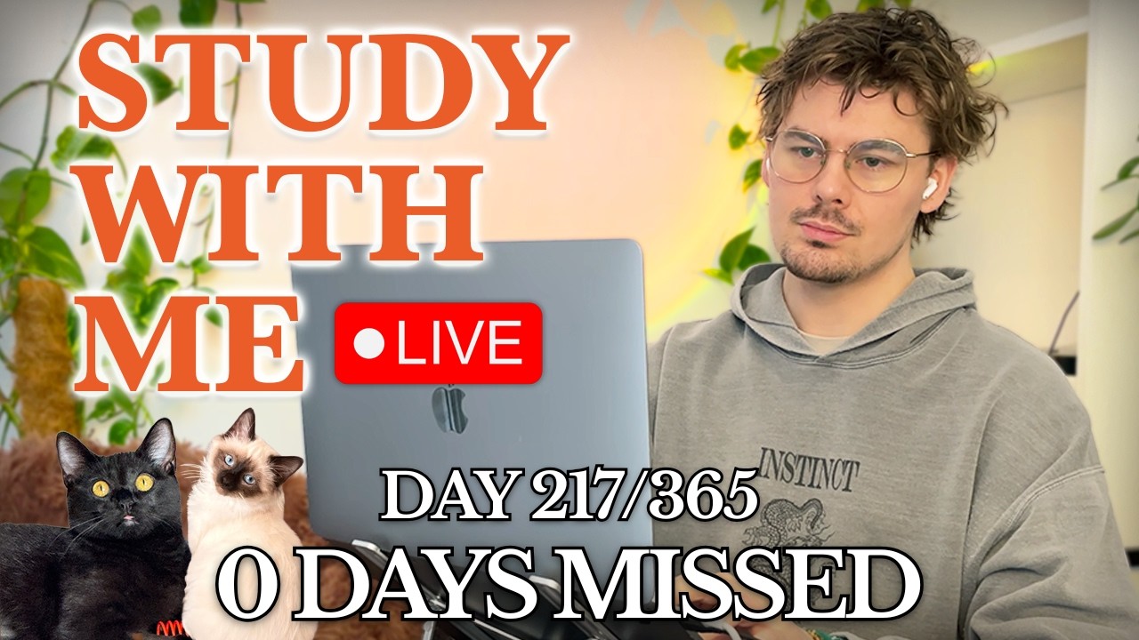 Study With Me (&🐱) LIVE 🚀 5-HOURS &mdash; Deep Focus (50/10 Pomodoro)