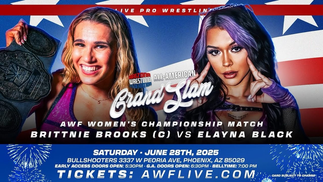 Elayna Black (fka Cora Jade) Vs Brittnie Brooks - AWF Women’s Championship Match 6/28/25