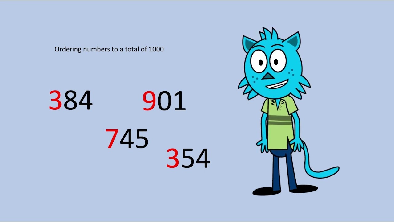 Ordering numbers of three digits up to 1000 video