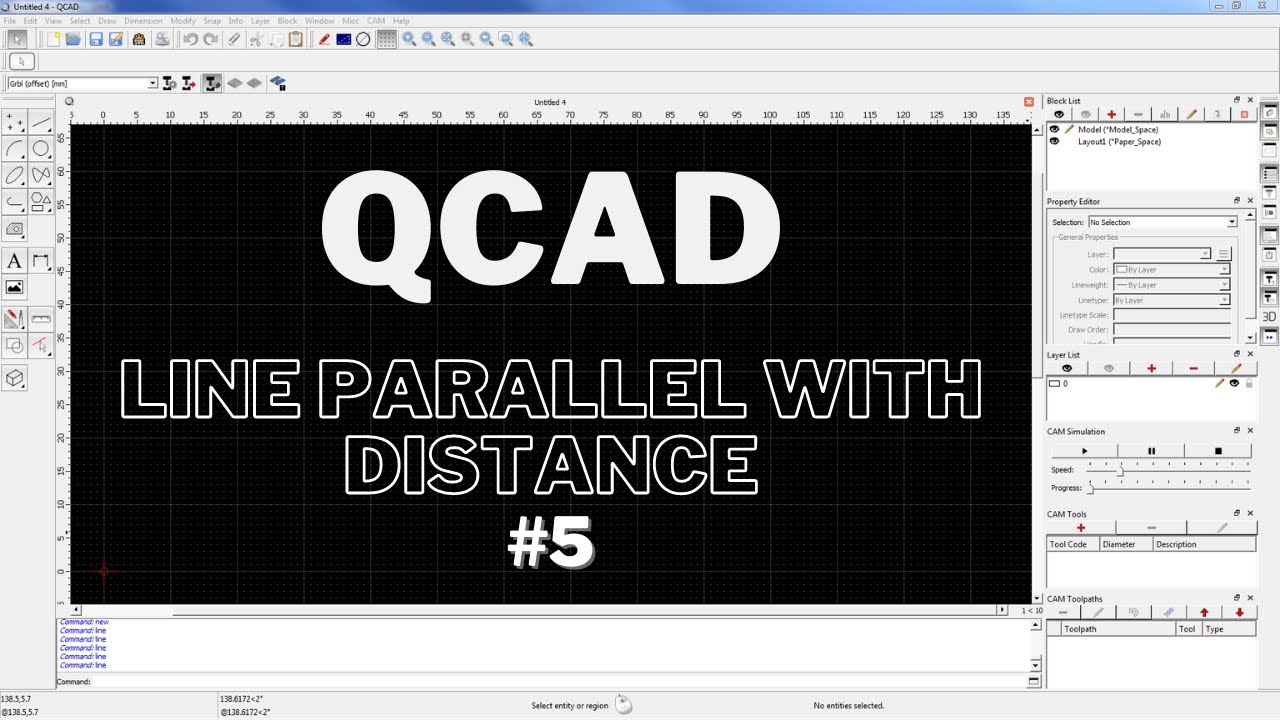 QCAD Line Parallel with distance