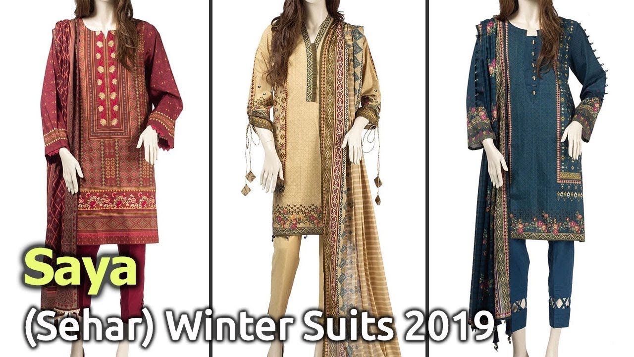 New SAYA (SEHAR) Designer Winter Dresses 2019 | Latest Pakistani Winter Collections