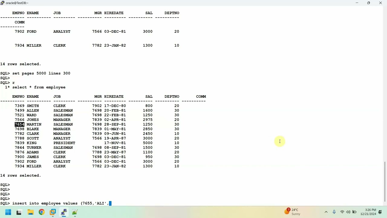 SQL CLASS 15