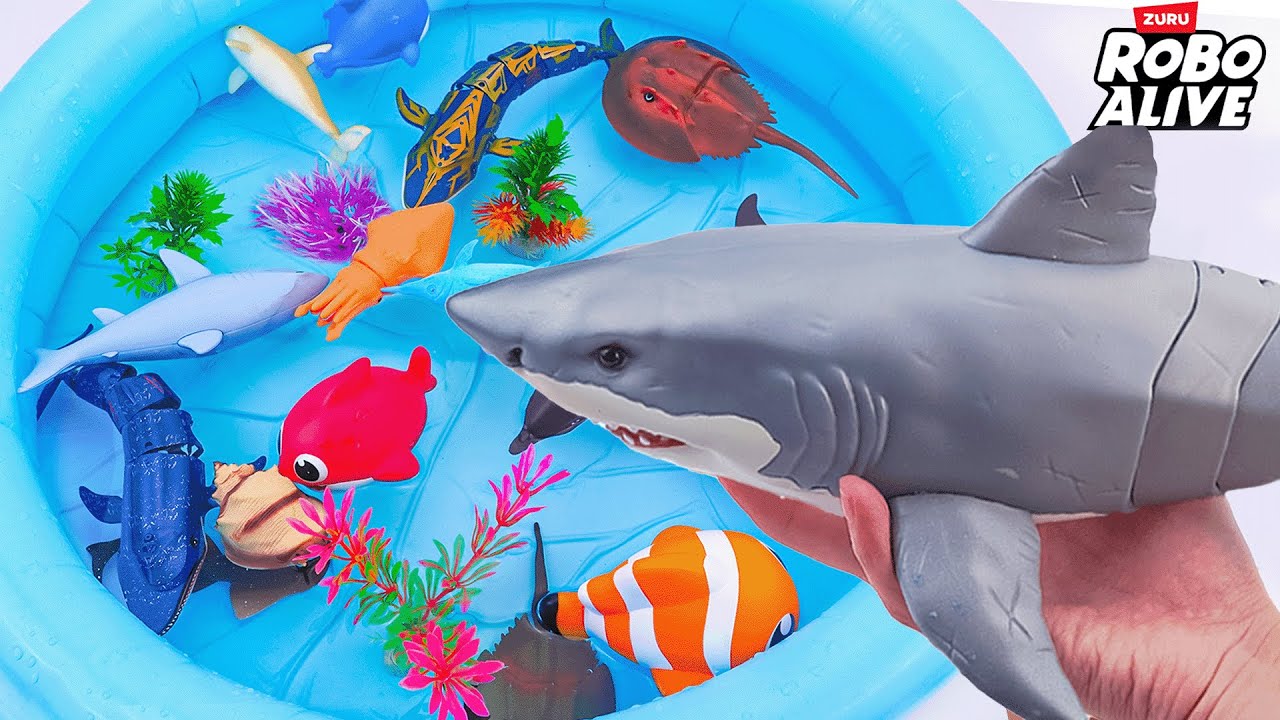32 Minutes Satisfying with Unboxing Review White Shark & Zuru Whale & NiNo Fish Toys ASMR