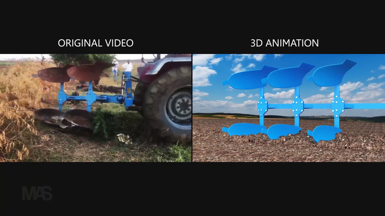 Hydraulic Reversible Plough Animation II 3d Modeling II Mas Studio