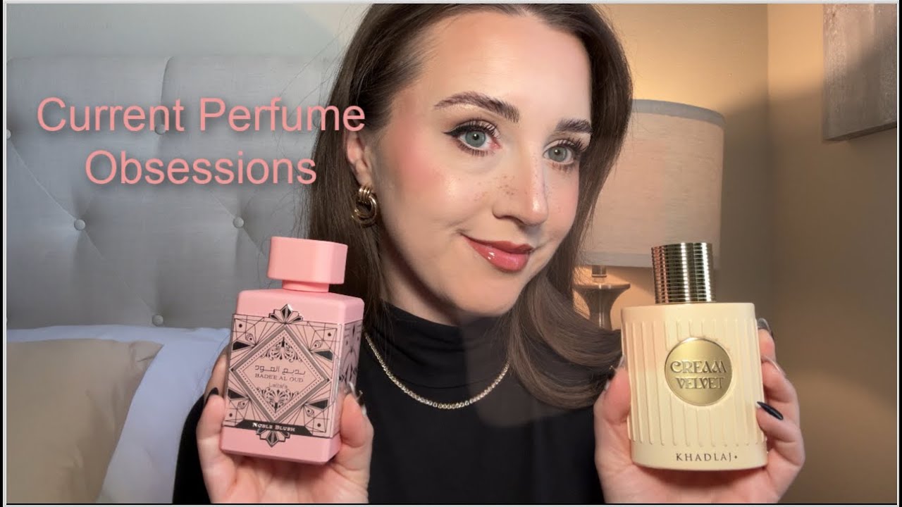 Perfumes I am currently obsessed with 🥰 Khadlaj Cream Velvet, Lattafa Noble Blush,...