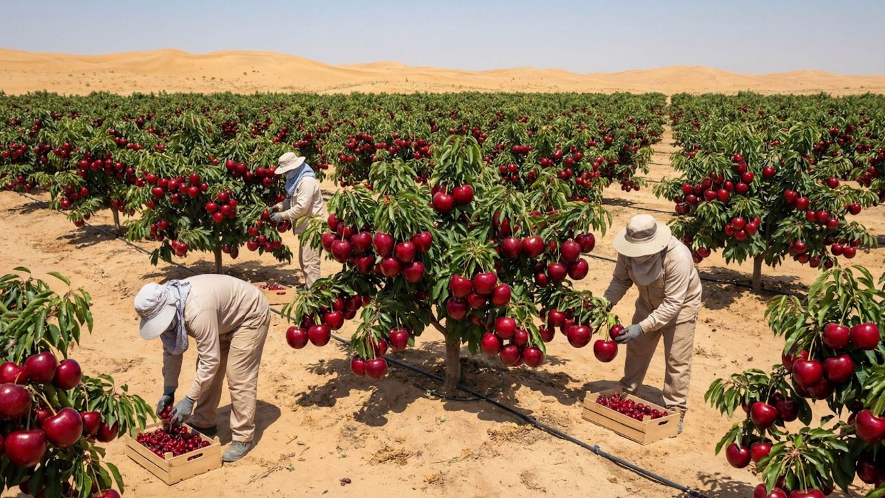 Cultivaron cerezas en el chile del desierto una vista que quizás te cueste creer