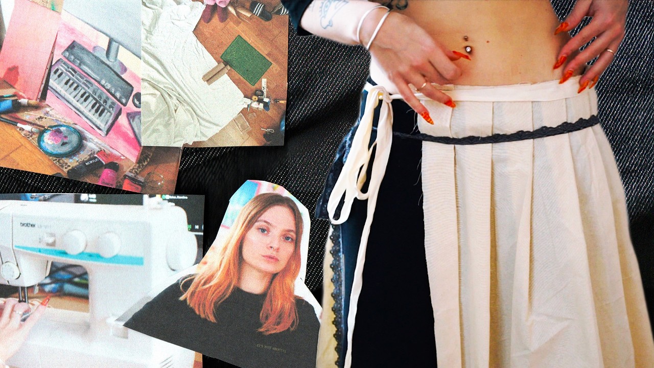 mini vlog ⭐️ couture d'une jupe plissée, peinture, expo à paris