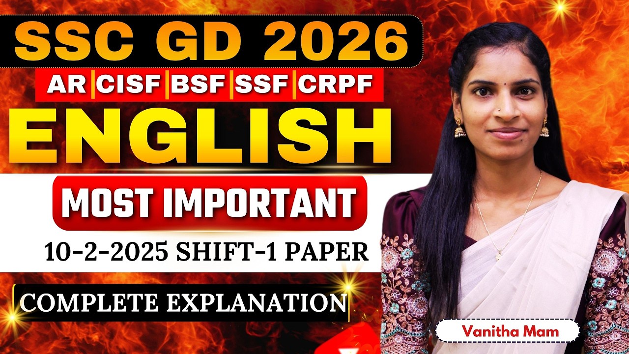 🚔 SSC GD Constable English Classes | Complete & Smart Approach | Target SSC GD 2026 | vanitha mam