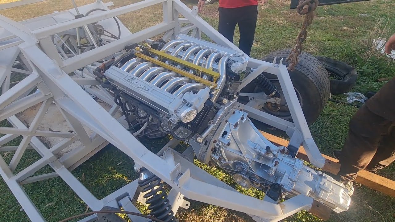 Lamborghini countach 25th anniversary v12 kit car build part 8 rear suspension done and engine in