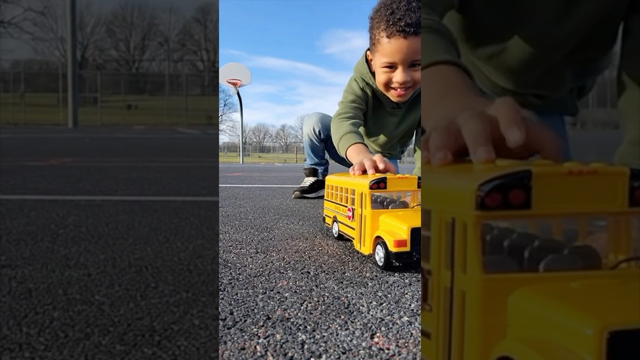 Toy School Bus Fun! The Wheels on The Bus Song 🚌✨