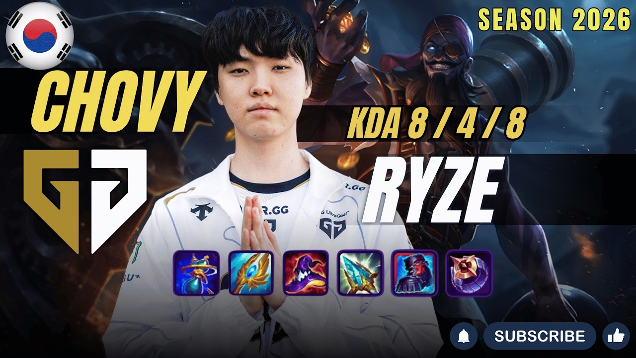 GEN Chovy RYZE vs TALIYAH Mid - Patch 26.3 KR Ranked | lolrec
