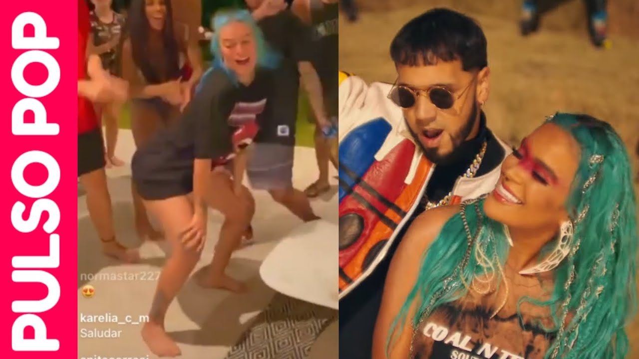 KAROL G perreando y bailando LOCATION durante Instagram Live | ANUEL AA, J BALVIN