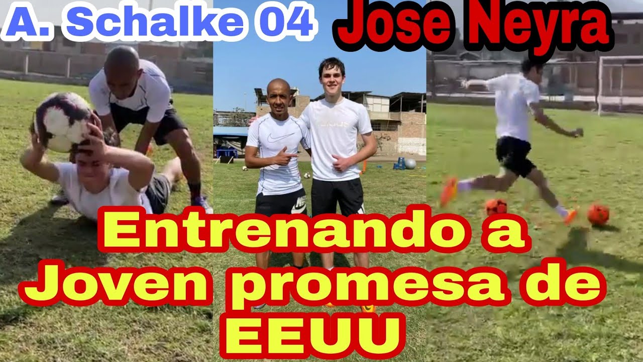 Jose Neyra entrenador /entrenando a Joven promesa de EEUU de la academia Schalke 04 de Alemania 2022