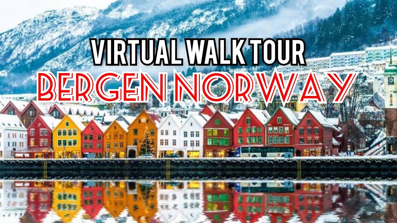 4K VIRTUAL WALK TOUR - Bergen City Center Norway