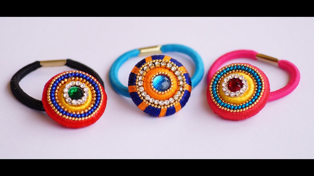 silk thread hair rubber bands (new)