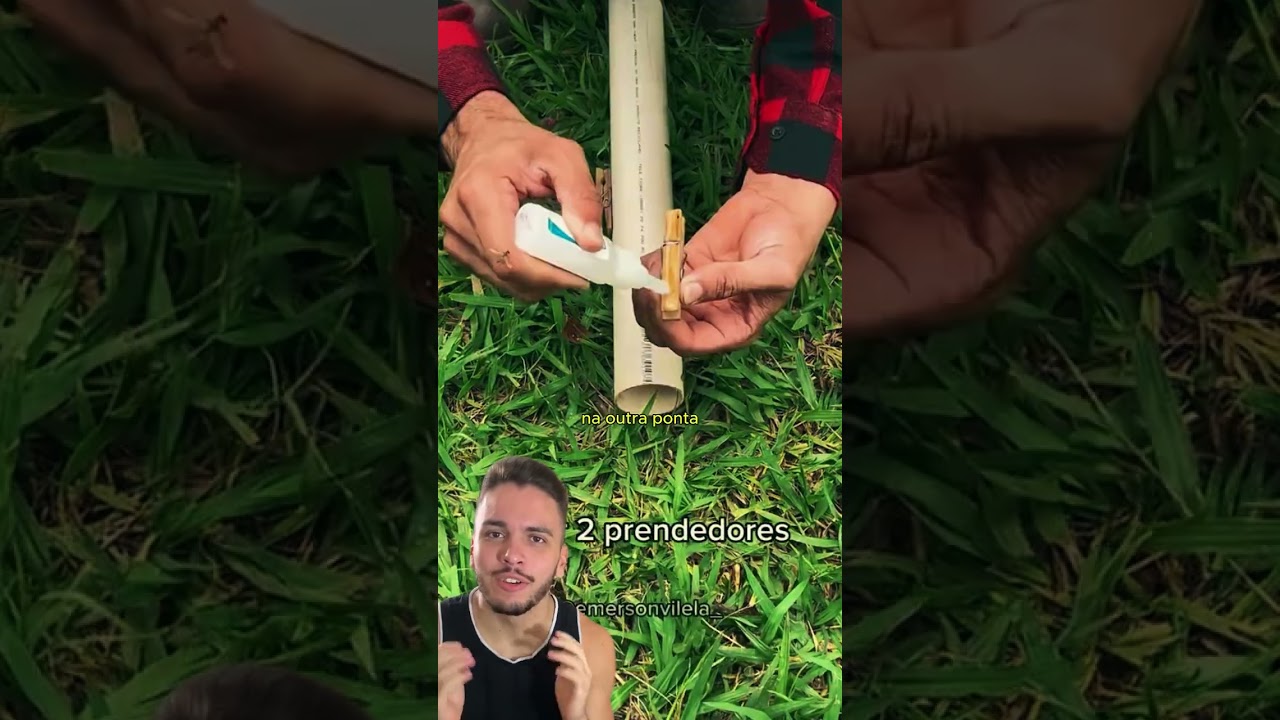 Como fazer um pegador de frutas caseiro  #pegadordefrutas #frutos #platan&ccedil;&atilde;o #colheita