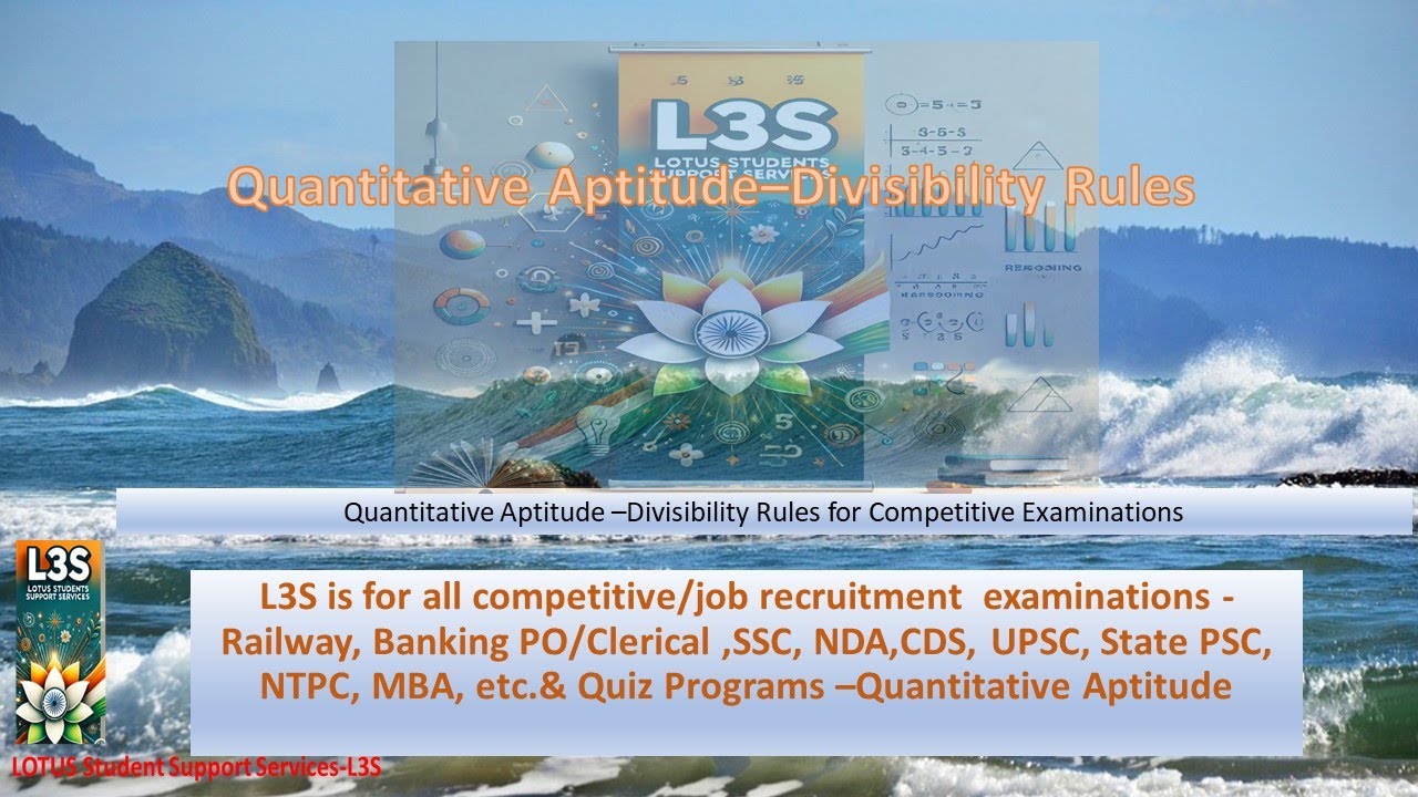 Divisibility Rules 2 to 10 Made Easy | Quantitative Aptitude for SSC, Banking, Railway, UPSC | L3S
