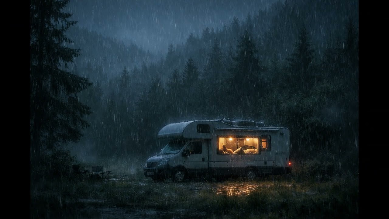 Car Rain Sounds for Sleep | 차 안 빗소리,,