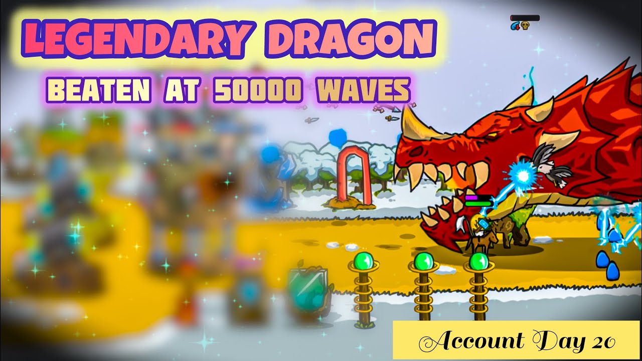 FINALLY LEGENDARY DRAGON BEATEN! at 50k waves | Lightning Build | GrowCastle#1 (Day20)