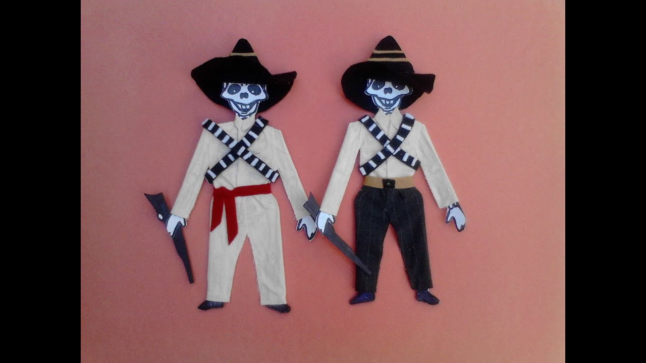 como vestir calavera  o esqueleto de papel    REVOLUCIONARIO