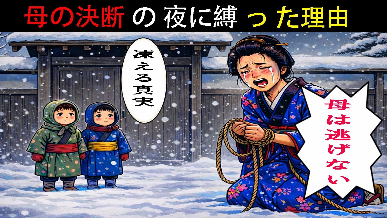 子ができぬと捨てられた女が全財産で双子を救う衝撃の真実 なぜ母は雪の門前で子を縛ったのか | 語り物 | 民話 | 伝説 | 昔話