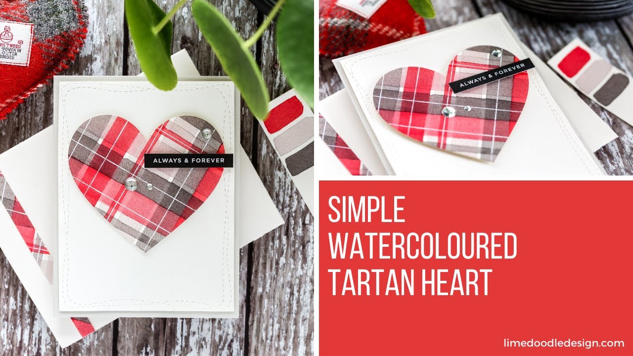 Simple Watercoloured Tartan Heart