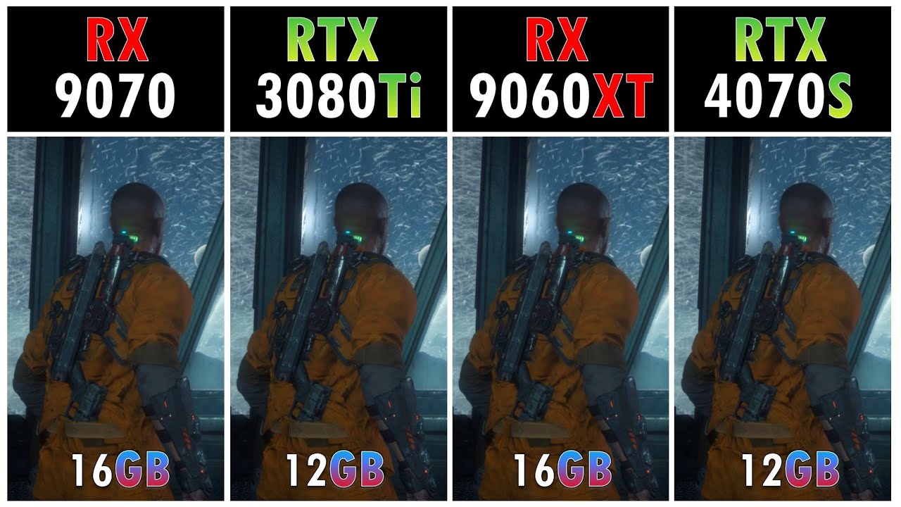 RX 9070 vs RTX 3080 Ti vs RX 9060 XT vs RTX 4070 Super - Performance in 20 Games