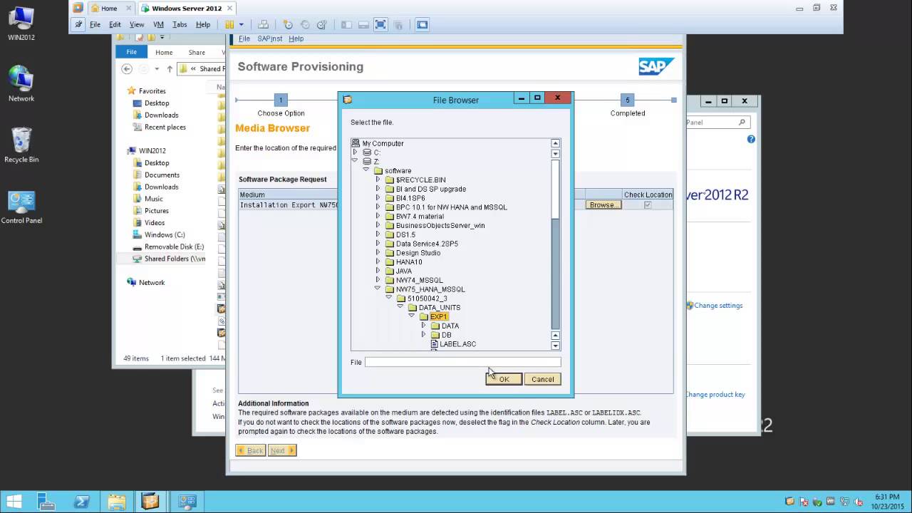 How to install SAP BW 7.5 in MS Sql Server 2012