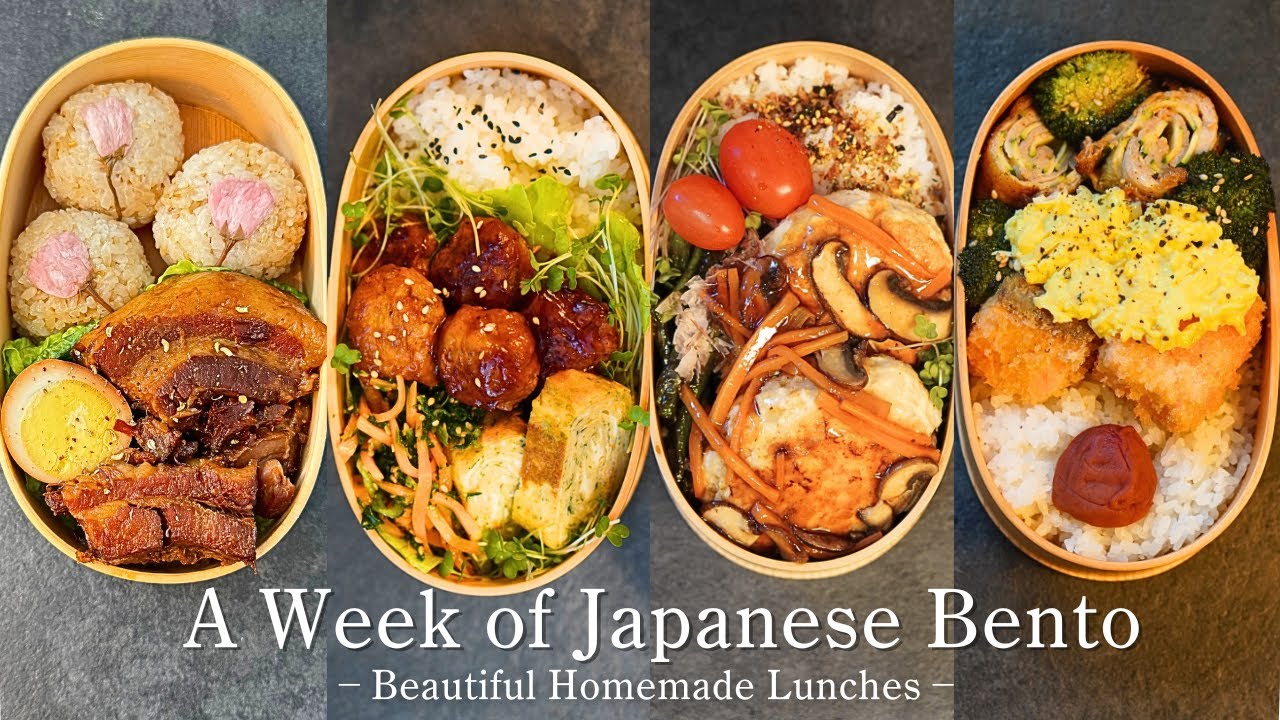 A Week of Japanese Bento | Salmon Fry, Tofu Burgers & Braised Pork Belly