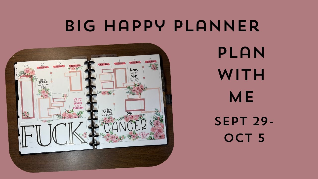 Big Happy Planner Plan With Me | Breast Cancer Spread | September 29-October 5